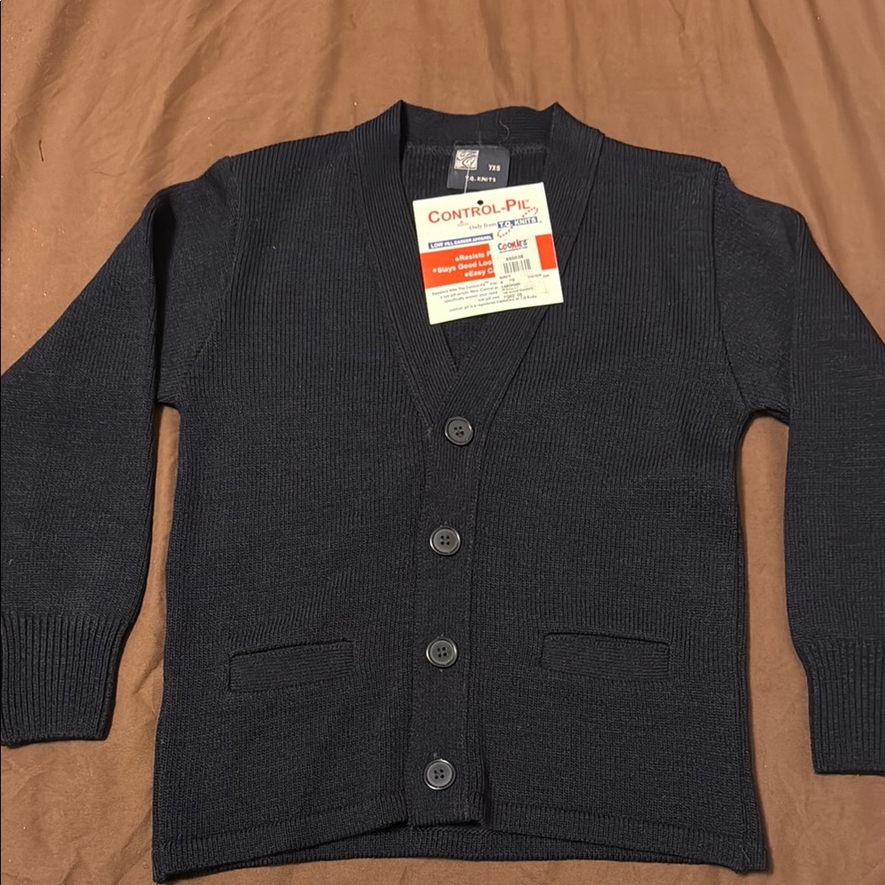 Navy Cardigan Kids Sweater